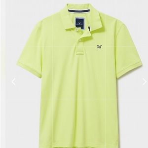 Crew Clothing Company Men’s Classic Pique Polo Shirt in Citrus Lime Size Medium